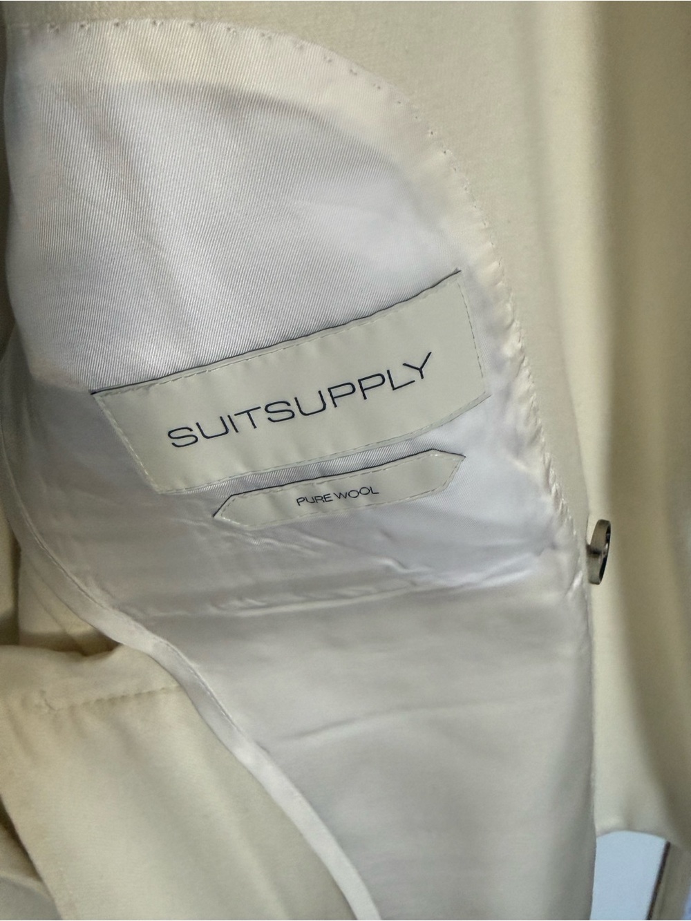 Off White Pure Wool DB Suit - Picture 2 of 5